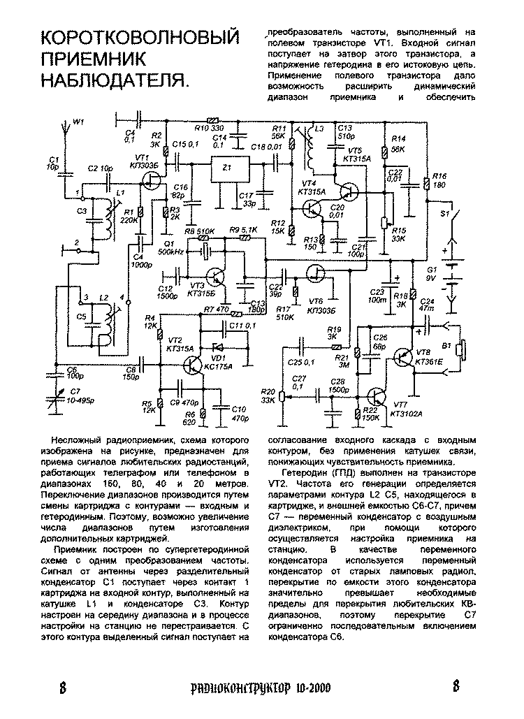 Радиолюбительские приемники схемы